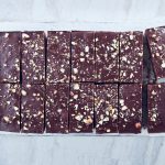 Chocolate and Hazelnut traybake, view from above