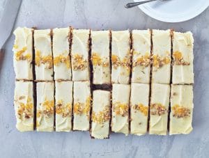 Orange and Walnut Carrot Cake, view from above