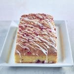 Lemon and raspberry cake slices on a plate