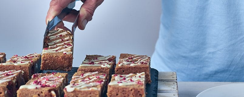 Person serving a blondie