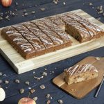 Sticky Toffee Apple Cake Full Tray on a cutting board
