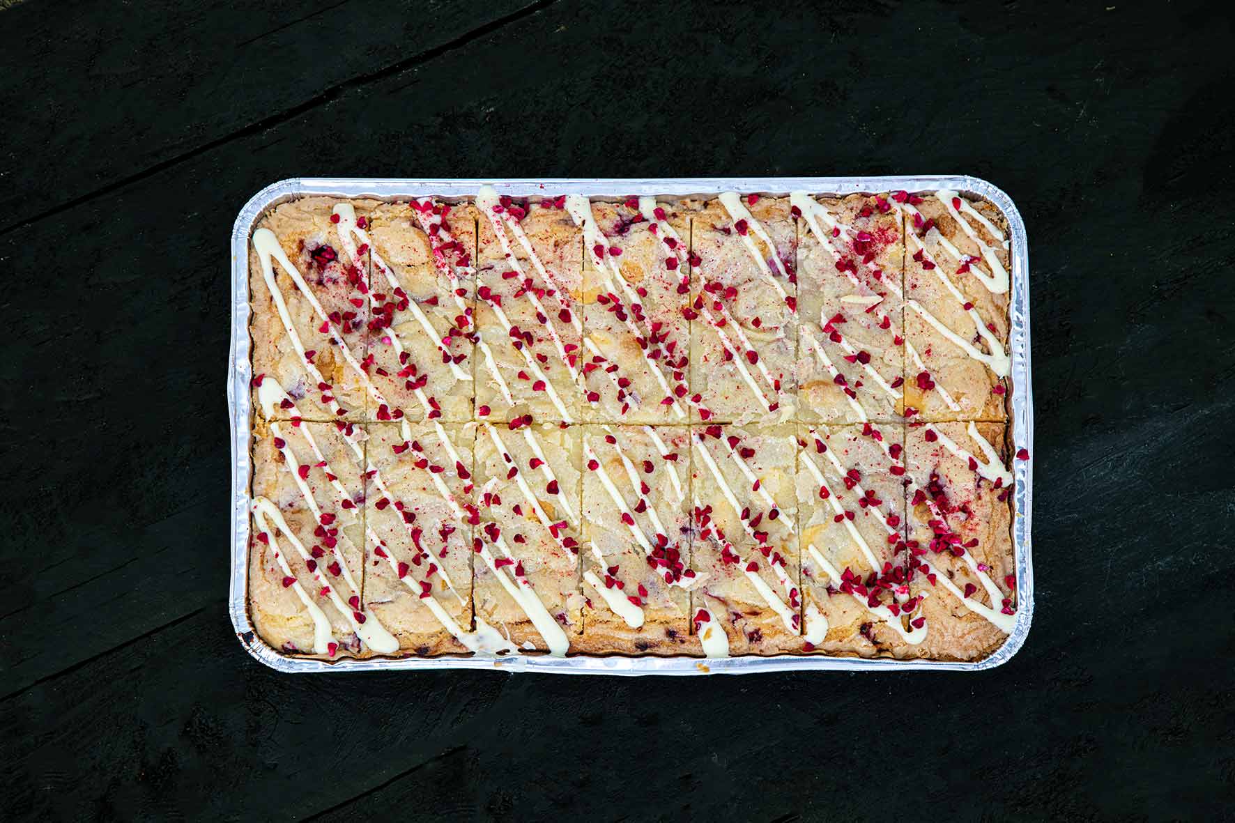 Raspberry-&-White-Chocolate-Blondie---Top-Down